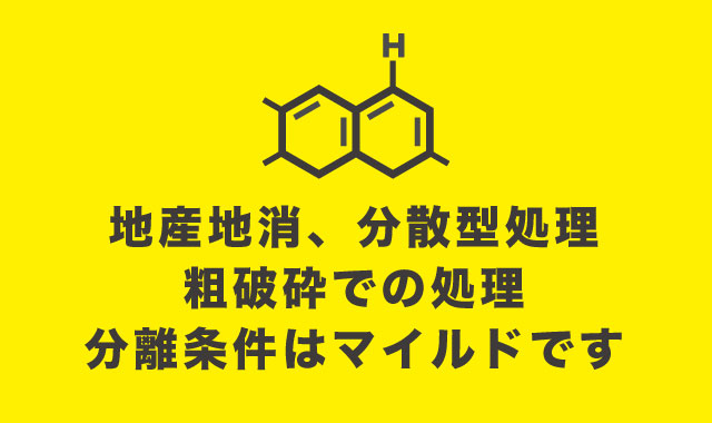 地産地消、分散型処理、粗破砕での処理。分離条件はマイルドです